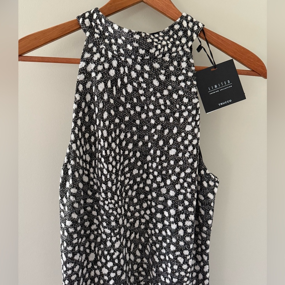 Black and White Polka Dot Sweater Dress